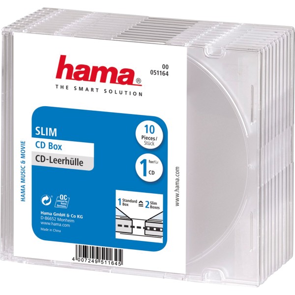 Hama CD-Hülle Slim 00051164 tr 10 St./Pack.