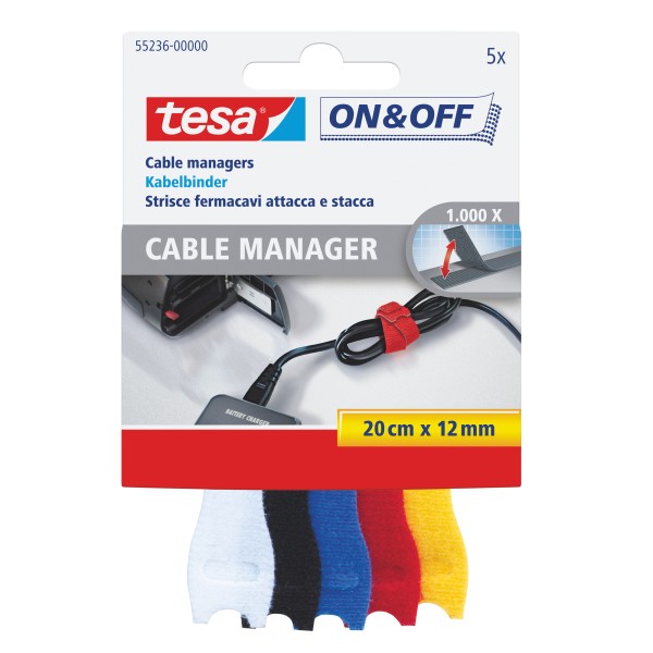 tesa Kabelbinder On & Off Cable Manager 55236-00000 5 St./Pack.