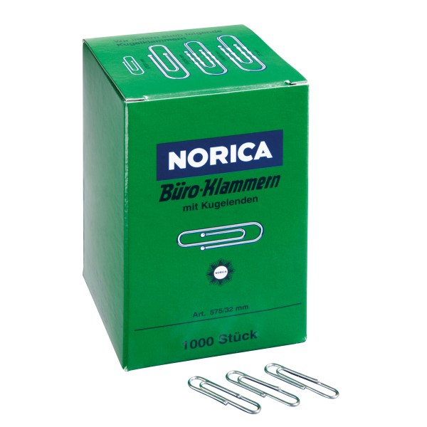 NORICA Büroklammer 2220 32mm Metall glanzverzinkt 1.000 St./Pack.