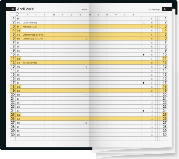 Monatskalender Taschenkalender 704543290 Blattgröße 8,7 x 15,3 cm