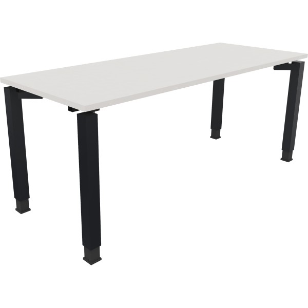 Schreibtisch Vierfuß Quadratrohr B1800xT700xH680-820 an/Weiß