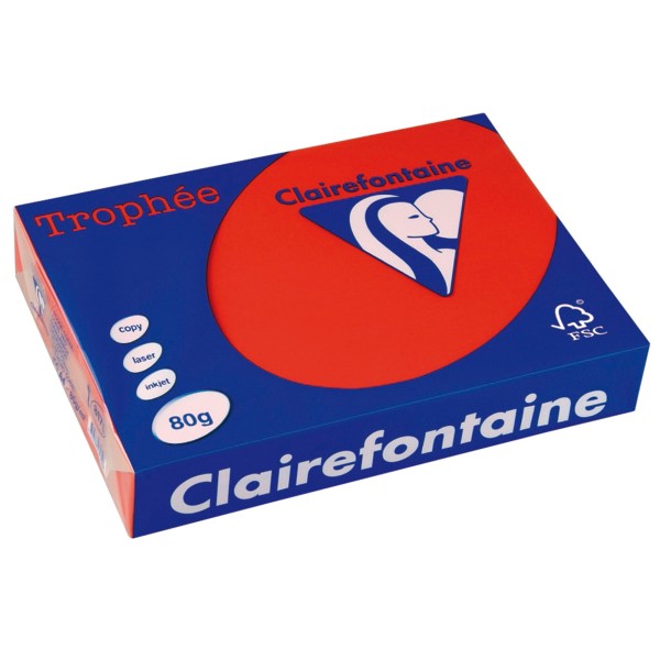 Clairefontaine Kopierpapier 1782C A4 80g kirschrot 500Bl.