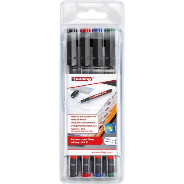 edding Folienschreiber Permanent Pen 4-141-4 sortiert 4 St./Pack.