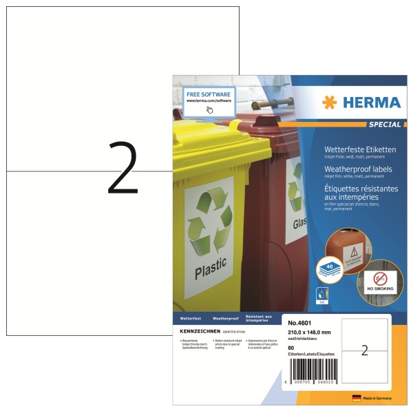 HERMA Etikett 4601 210x148mm ws 80 St./Pack.