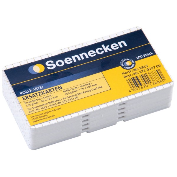 Soennecken Ersatzkarten 1813 102x56mm kariert weiß 100 St./Pack.