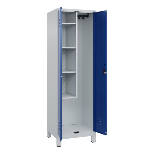 C+P Putzmittelspind Classic PLUS 2Abteile 1950x600x500mm l.gr/e.bl