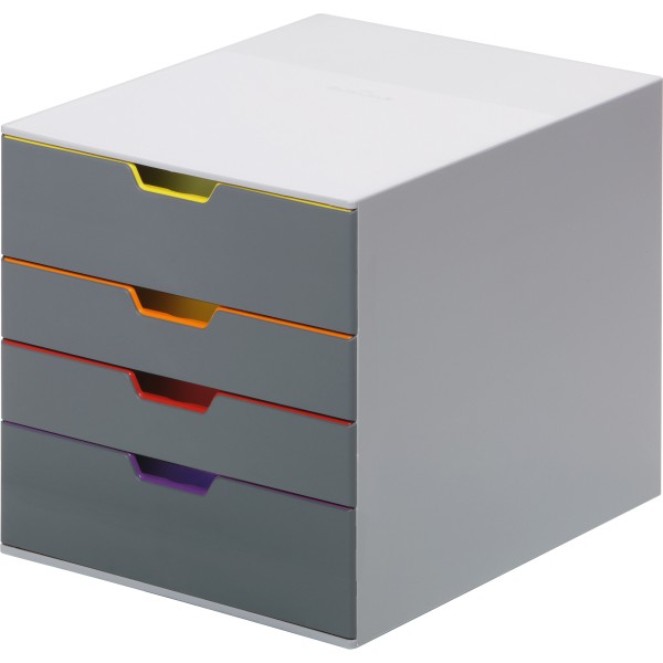 DURABLE Schubladenbox VARICOLOR 4 760427 4Schubfächer grau/farbig