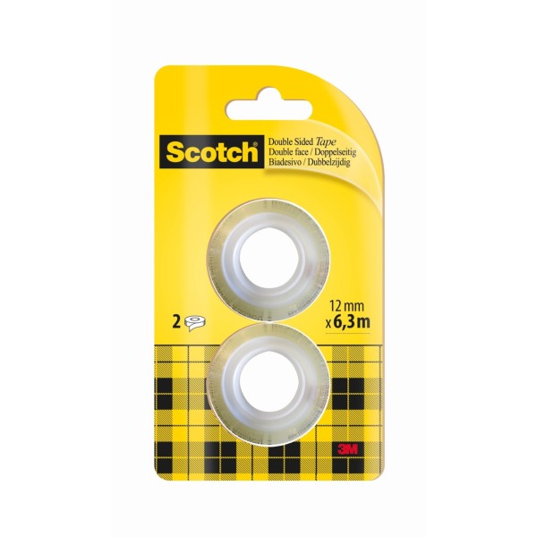 Scotch Klebefilm 136R2 12mmx6,3m beidseitig klebend 2 St./Pack.
