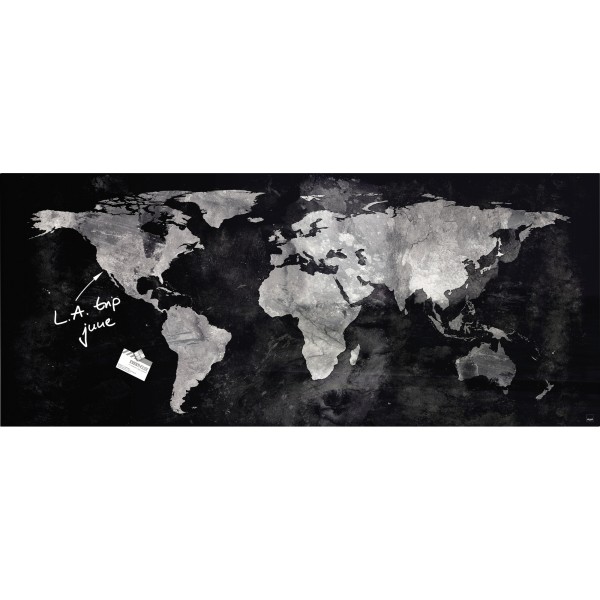 SIGEL Magnetboard Artverum GL246 1.300x550x15mm Glas World-Map