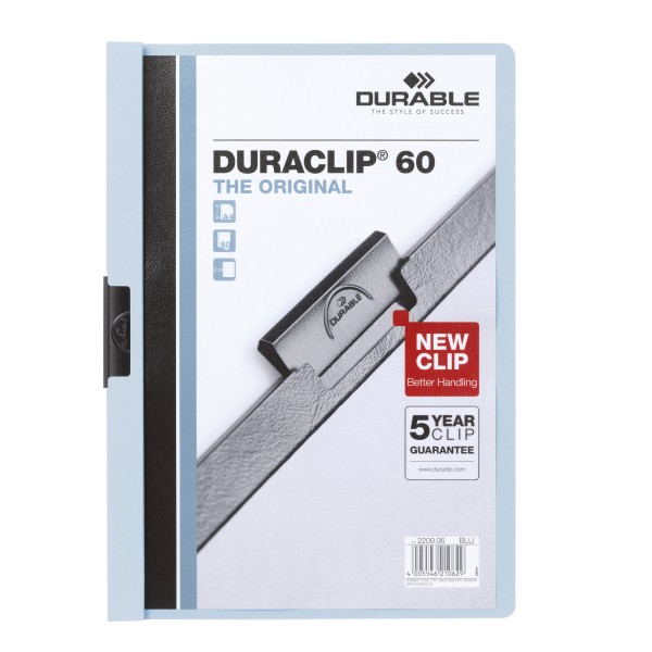 DURABLE Klemmmappe DURACLIP 60 220906 DIN A4 Hartfolie blau