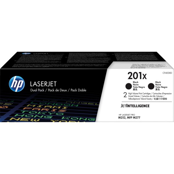 HP Toner CF400XD 201X 2.800Seiten schwarz 2 St./Pack.