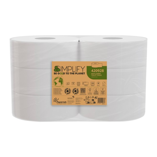Papernet Toilettenpapier Simplify 420928 2lg. 1.305Bl. 6St.
