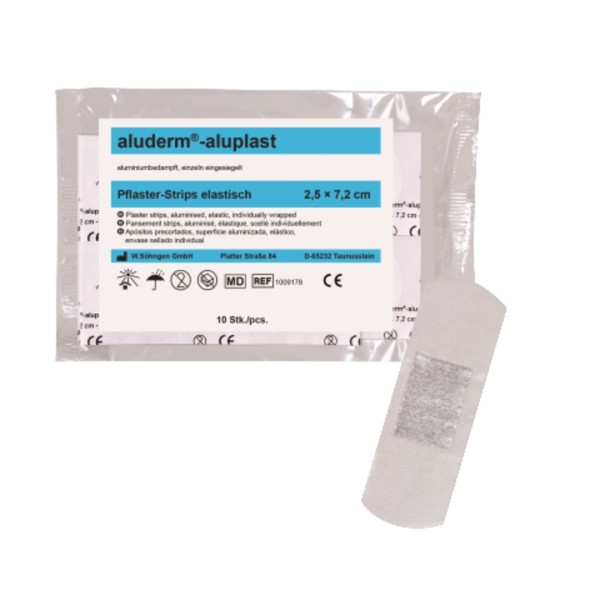 aluderm Pflasterstrip aluplast 1009178 2,5x7,2cm el. 10 St./Pack.