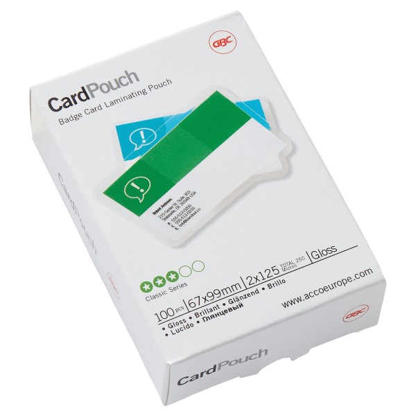 GBC Folientasche CardPouch 3743177 67x99mm 125mic 100 St./Pack.