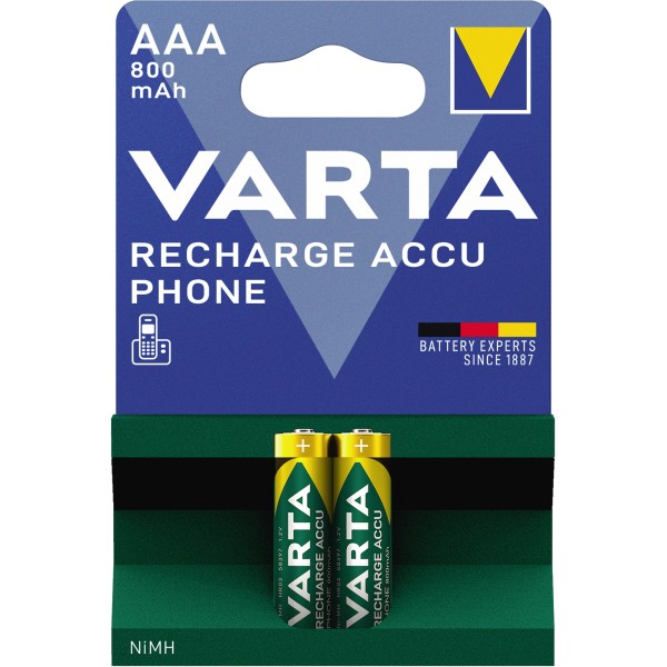Varta Akku Phone Accu 58398101402 AAA Micro T398 800mAh 2 St./Pack.