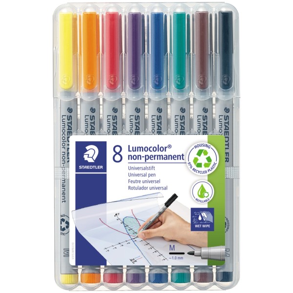 STAEDTLER Folienstift Lumocolor 315 WP8 1mm sortiert 8 St./Pack.