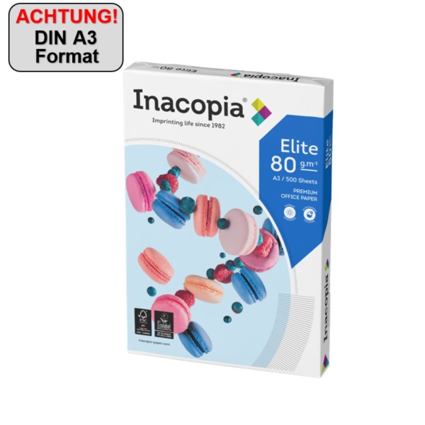 Inacopia Kopierpapier elite 2100007653 A3 80g 500 Bl./Pack.