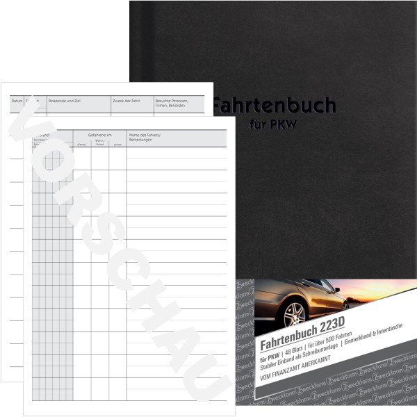 Avery Zweckform Fahrtenbuch Design 223D DIN A5 48Blatt sw