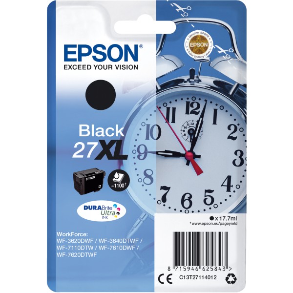 Epson Tintenpatrone C13T27114012 27XL 1.100Seiten 17,7ml schwarz
