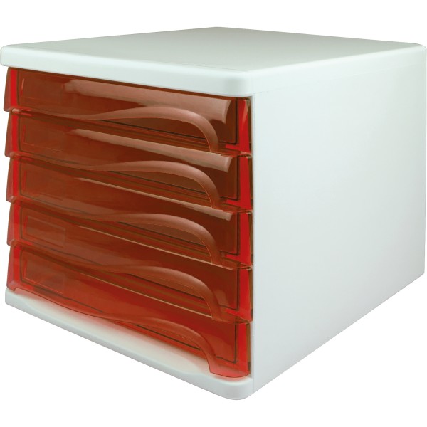 helit Schubladenbox economy H6129420 DIN A4-C4 l.gr/rt.tr