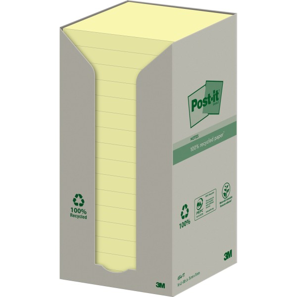 Post-it Haftnotiz Recycling Notes 654-1T 76x76mm ge 16St