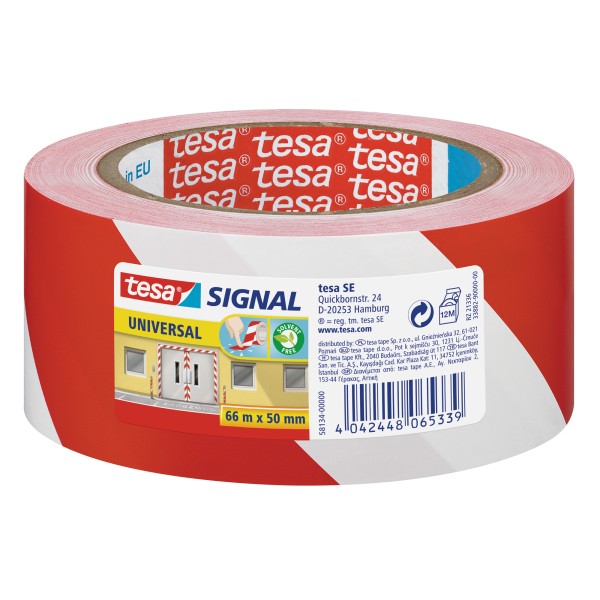 tesa Signalklebeband 58134-00000 50mmx66m bedruckt rot weiß