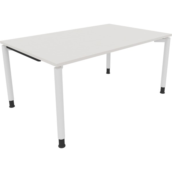 Schreibtisch Vierfuß Rundrohr B1600xT1000xH680-820 ws/Weiß