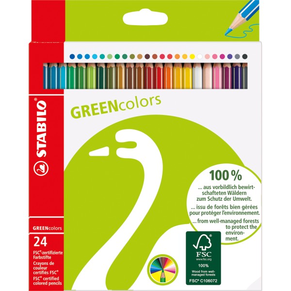 STABILO Farbstift GREENcolors 6019/2-24 sortiert 24 St./Pack.