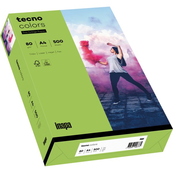 inapa tecno Kopierpapier Colors 2100011394 A4 80g grün 500Bl.