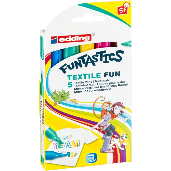 edding Textilmaler FUNTASTICS TEXTILE FUN 4-17-5 sort. 5St.