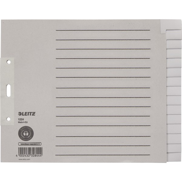 Leitz Register 12240085 blanko DIN A4 15teilig Papier grau