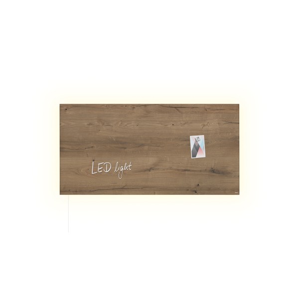 Glas-Magnetboard Artverum LED GL408 910x460x15mm Natural-Wood