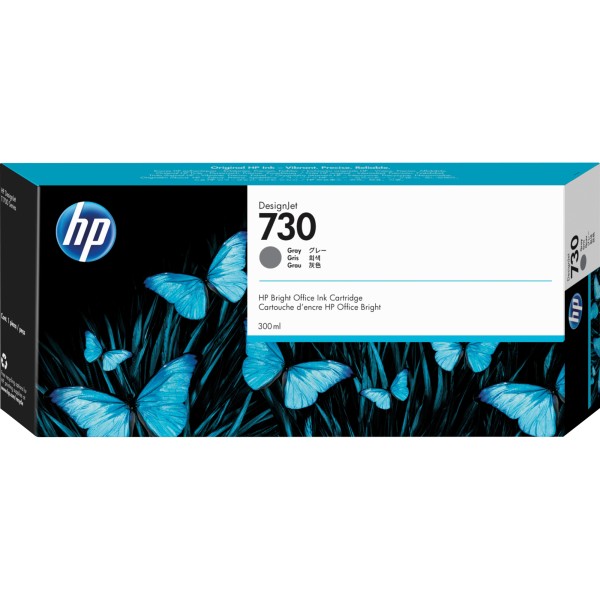 HP Tintenpatrone P2V72A Nr.730 300ml grau