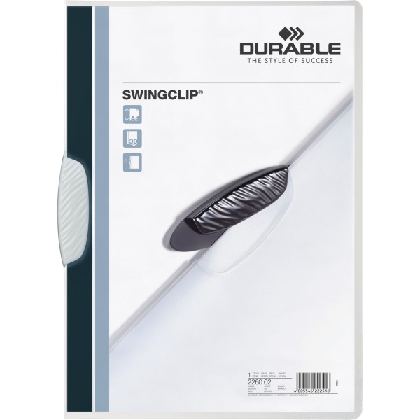 DURABLE Klemmmappe SWINGCLIP 226002 DIN A4 max. 30Bl. Klemme ws