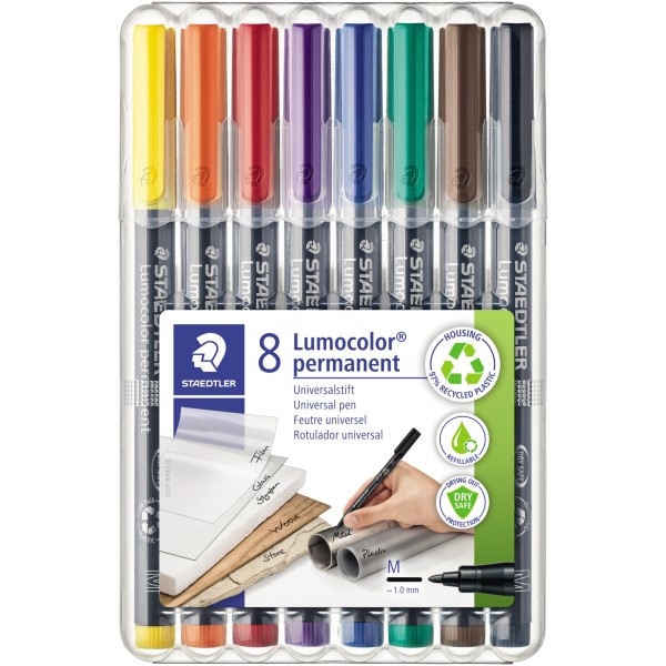 STAEDTLER Folienstift Lumocolor 317 WP8 1mm sortiert 8 St./Pack.