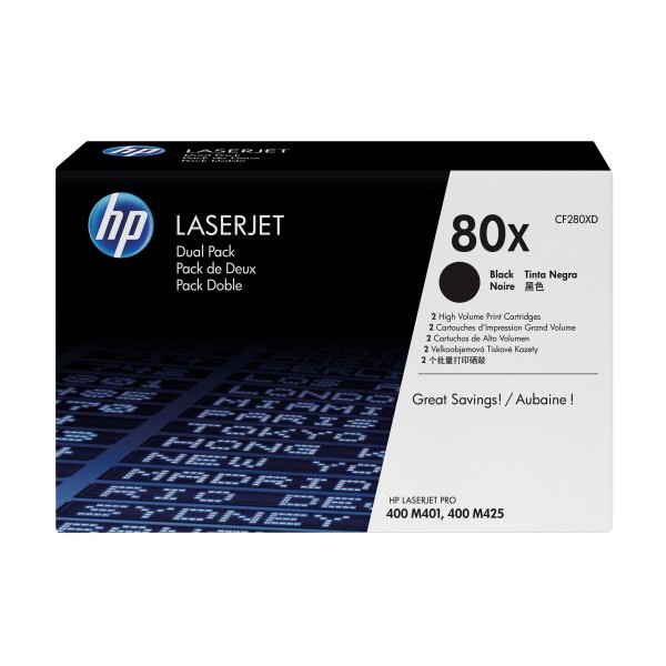 HP Toner CF280XD 80X 6.900Seiten schwarz 2 St./Pack.