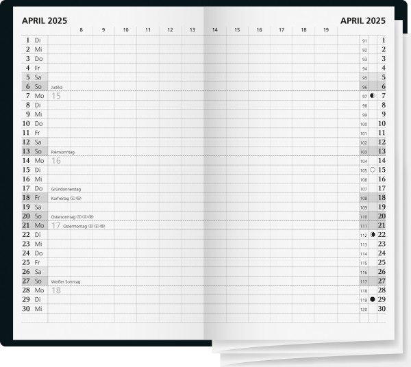 Monatskalender Taschenkalender Blattgröße 8,7 x 15,3 cm