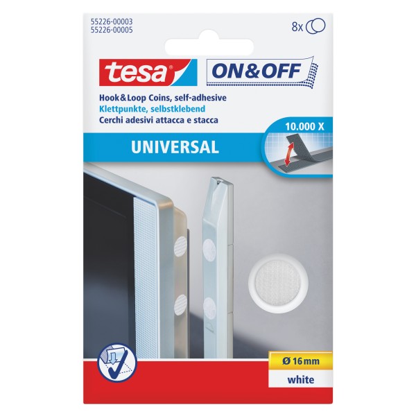 tesa Klettpunkte On & Off 55226-00003 weiß 8 St./Pack.