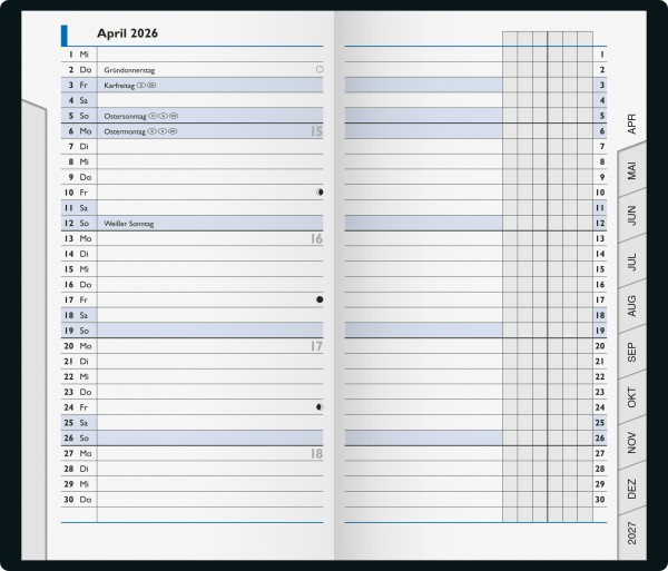 Brunnen Sichtkalender 10-75328, 2 Seiten = 1 Monat