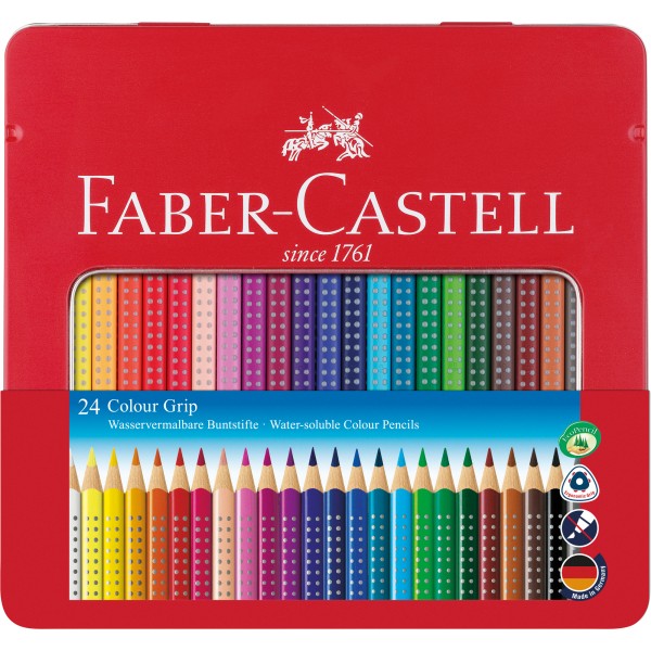 Faber-Castell Farbstift Colour GRIP 112423 3mm sortiert 24 St./Pack.