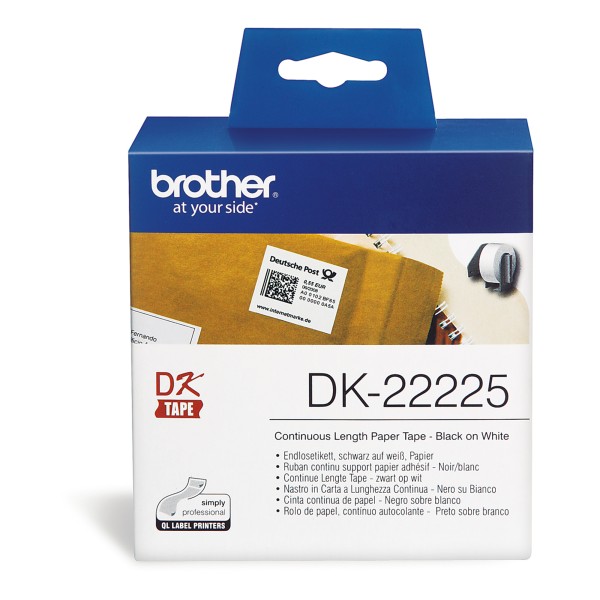 Brother Endlosetikettenrolle DK22225 30,48mx38mm Papier ws