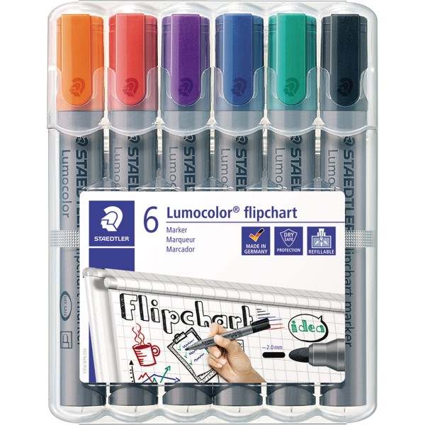 STAEDTLER Flipchartmarker Lumocolor 356 WP6 sort. 6 St./Pack.