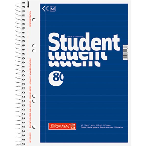 BRUNNEN Collegeblock 1067951 A5 liniert 80Bl blau