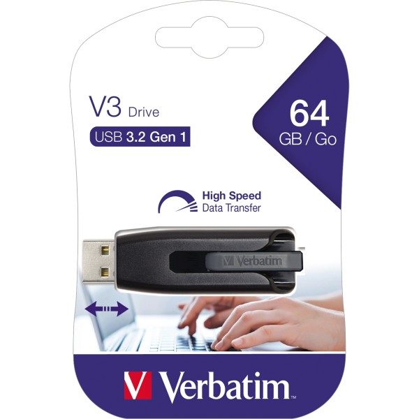 Verbatim USB-Stick Storen Go V3 49174 64GB USB3.0 schwarz/grau