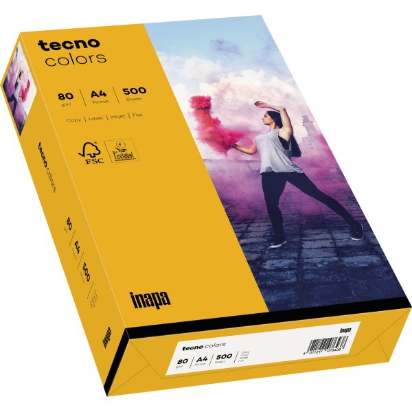 inapa tecno Kopierpapier colors 2100011411 A4 80g m.orange 500 Bl.