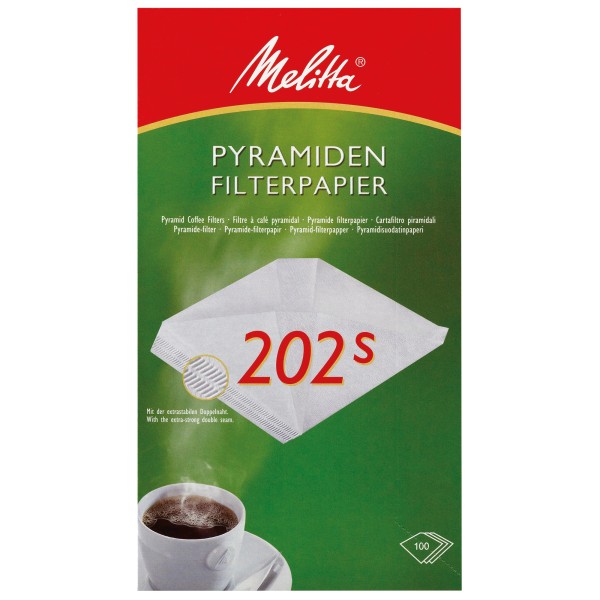 Melitta Kaffeefiltertüte 202S 145768 weiß 100 St./Pack.