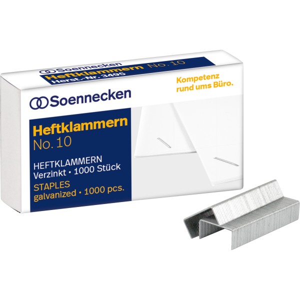 Soennecken Heftklammern 3495 Nr.10 verzinkt 1.000 St./Pack.