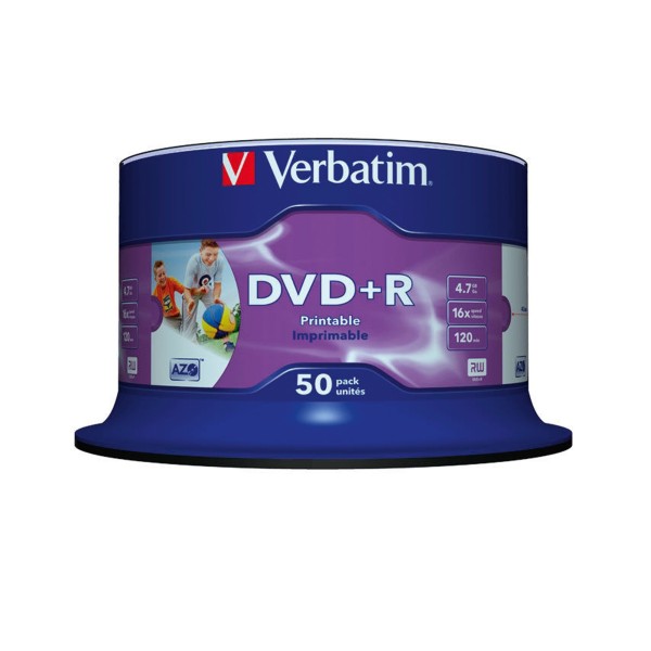 VERBATIM DVD+R 43512 16x 4,7GB Wide Printable Surface 50 St./Pack.