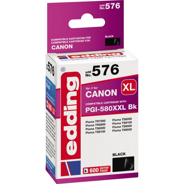 edding Tintenpatrone 18-576 wie für Canon PGI-580XXLBK black