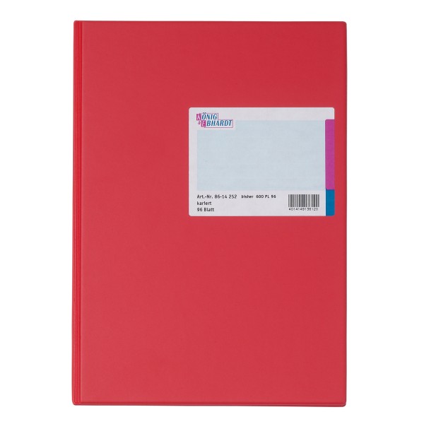 König & Ebhardt Kladde 8614252 DIN A4 kariert 96Blatt rot